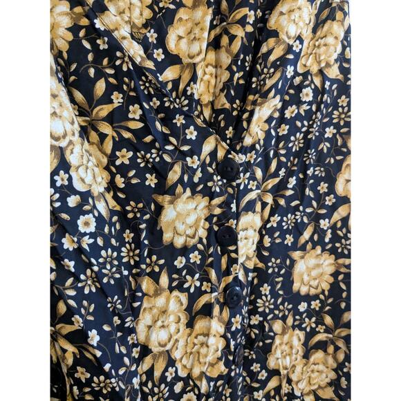 Betsey Lauren Vintage black and gold buttoned floral romper size 1X‎ - Picture 3 of 9